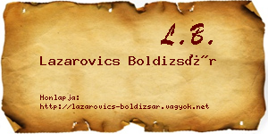 Lazarovics Boldizsár névjegykártya